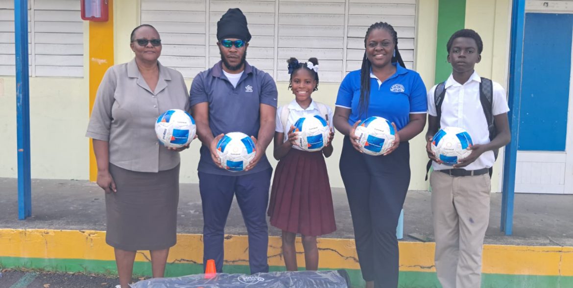 MFA Donates Football Equipment to Montserrat Secondary School